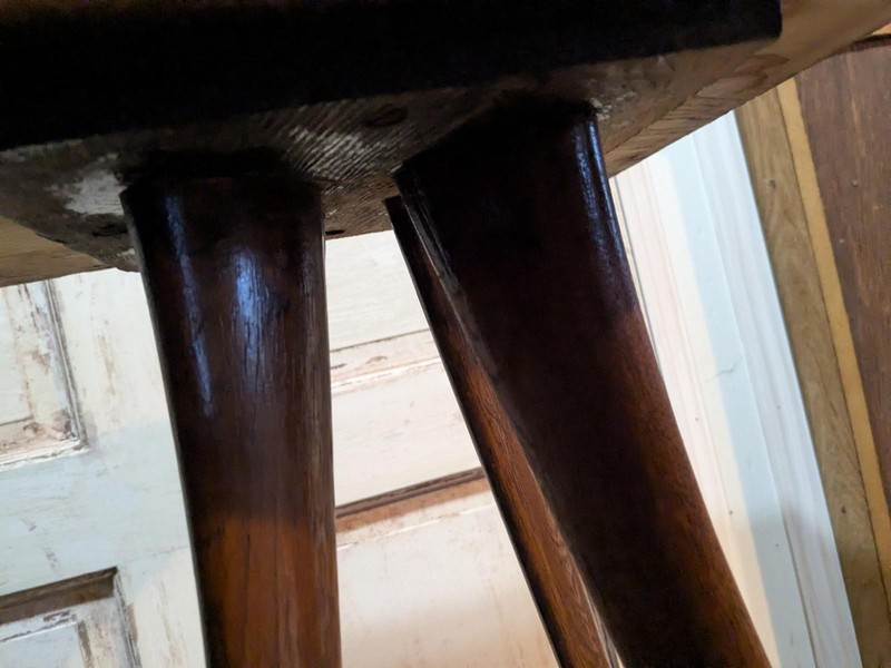 Antique Primitive Axe Handle Accent Lamp Table Nightstand End Rare Old Unsigned gallery