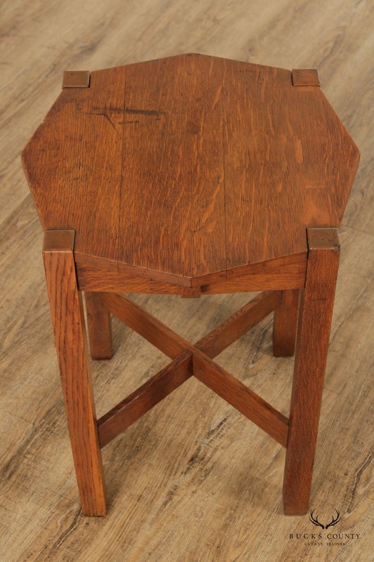 Stickley Brothers Antique Mission Solid Oak Octagonal Lamp Table gallery