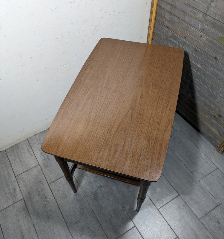 Vintage Mid Century Modern Retro Atomic Formica Top 2-Tier End Table gallery