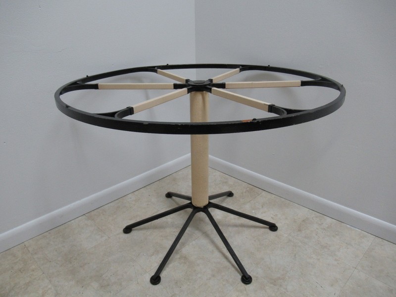 Vintage Mid Century Round Iron Pedestal Dining Table Base gallery