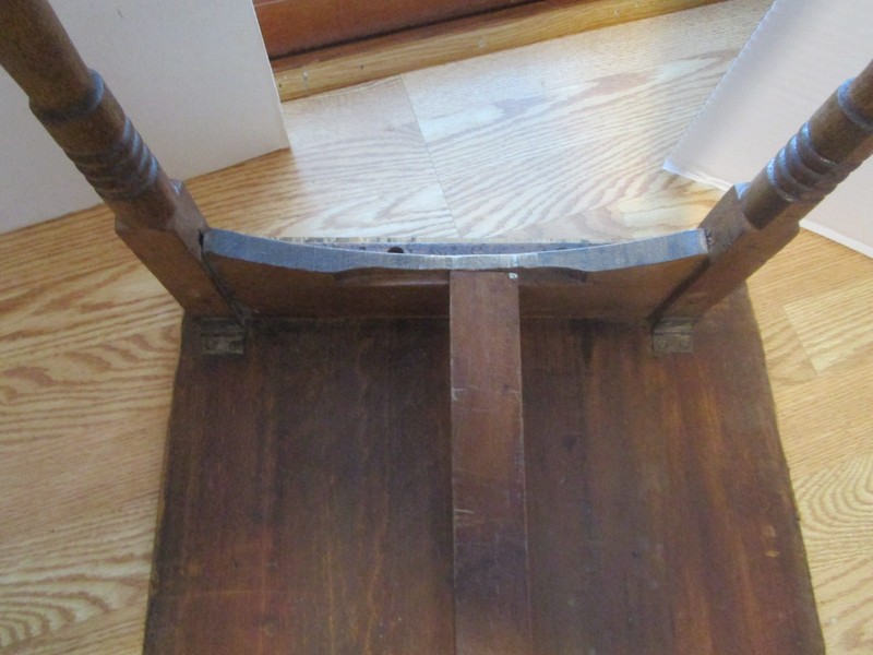 Antique American Wood Folding Working Sewing Accent Table w/ ruler 35.75”w 1900s gallery