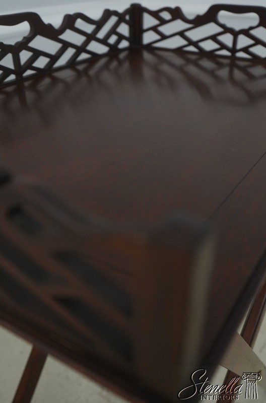 72624: BAKER Mahogany Chippendale Style Butlers Tray Table gallery