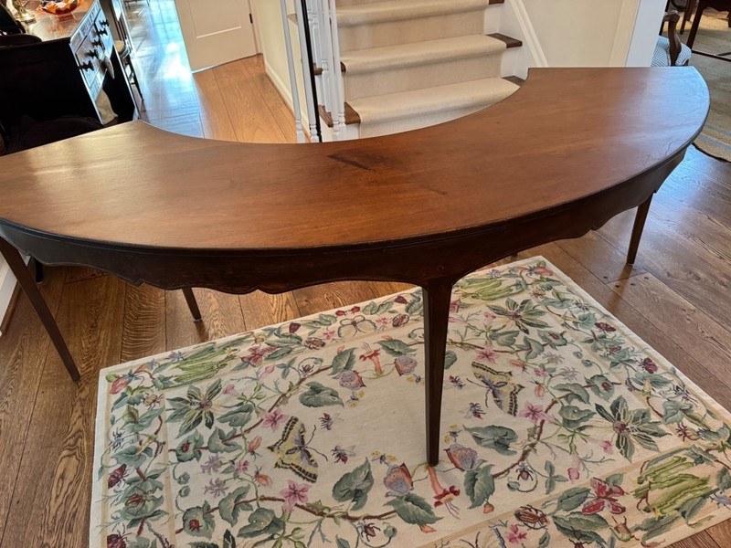 Antique English Half Moon Hunt Table