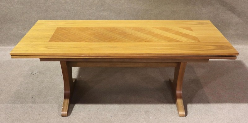 Expanding Coffee Table w/ Parquet Top gallery