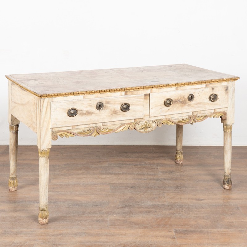 19th Century Original Painted Portuguese Console Table with Two Drawers