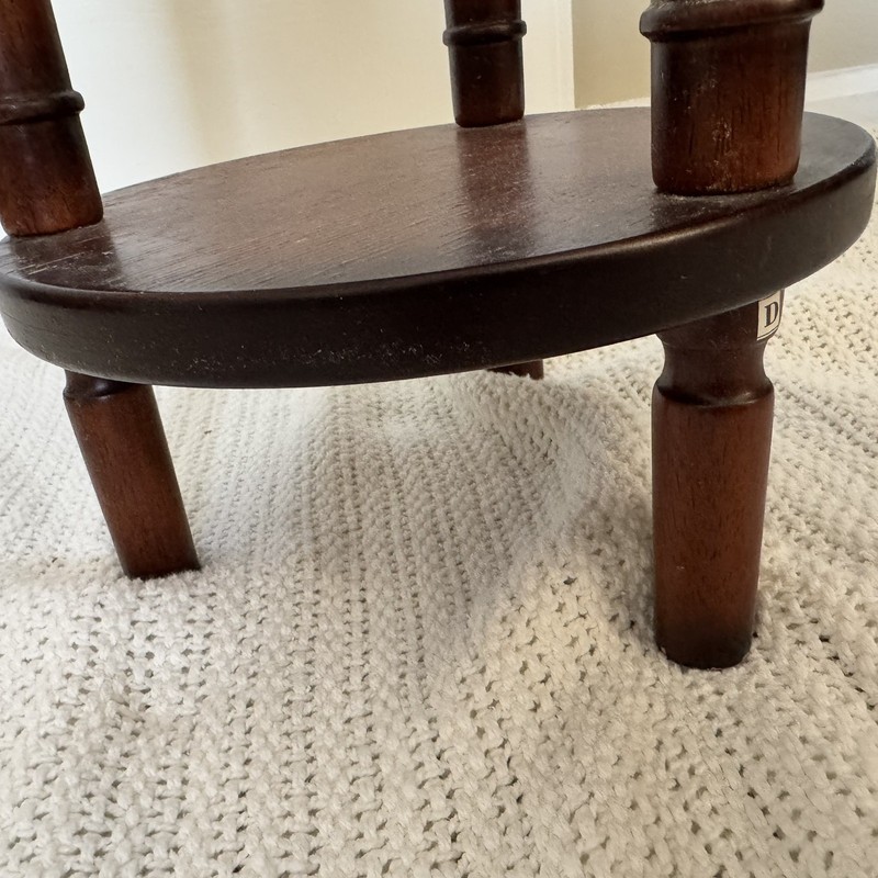 Vintage Solid Hard Wood 3 Legged Round Side Table Plant Stand Tripod Look gallery
