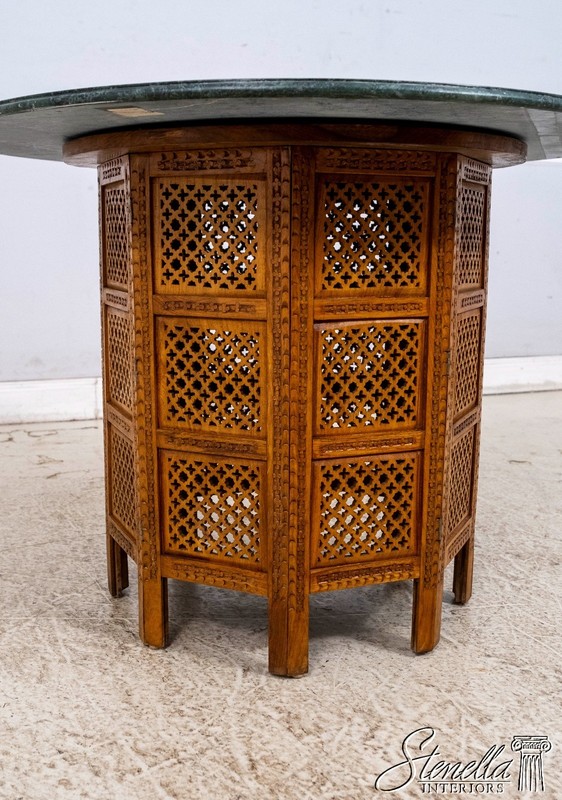 L70029: PIETRA DURA Inlaid Marble Top Anglo Indian Center Table gallery