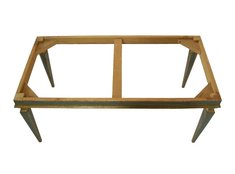 Venetian Gray Painted & Parcel Gilt Coffee Table - Marble Top - Mid 20th Century gallery