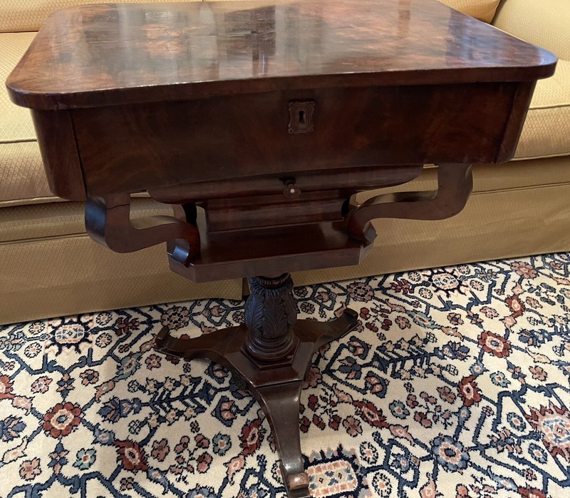 Circa 1840 Exquisite Mahogany Sewing Stand or Work Table gallery
