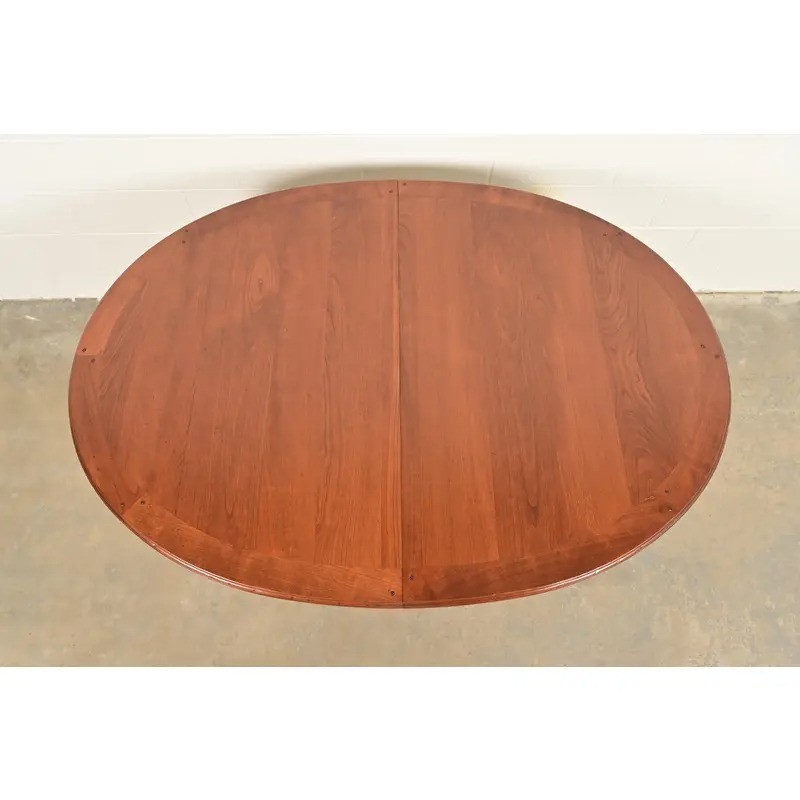 Baker Furniture Style French Regency Walnut Dining Table, Newly Refinished gallery