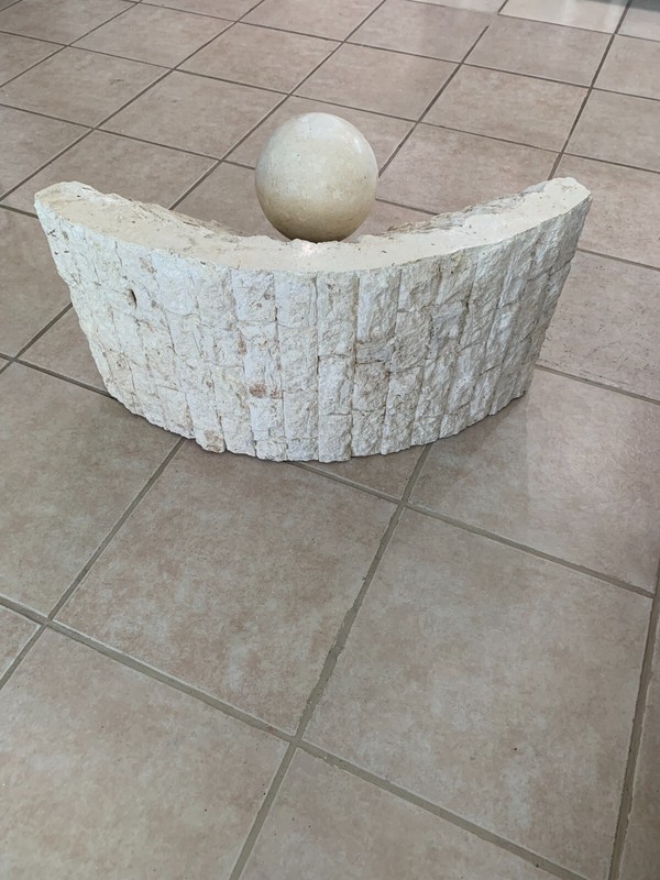 Vintage Postmodern Tessellated Stone Geometric Coffee Table gallery