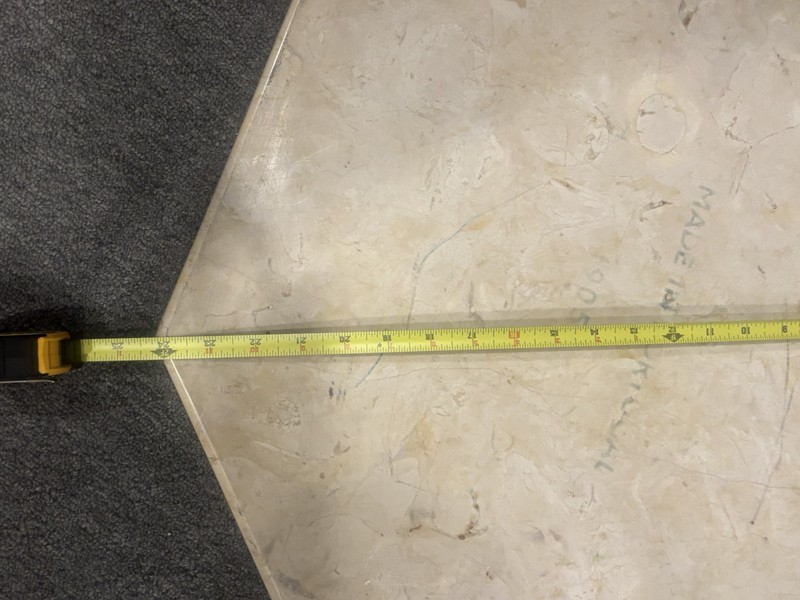 Vintage Hexagon Portuguese Marble Table Top Made In Portugal 24” gallery