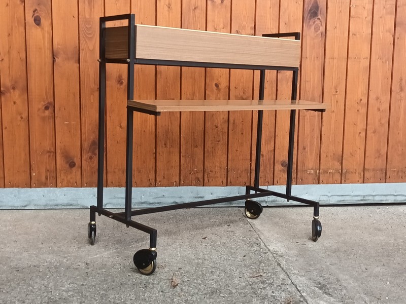 Flower Box Flower Bench Vintage 60s Danish Modern Plant Trolley Flower Stand 60s gallery