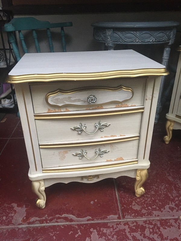 Vintage Nightstand 70s Sears Bonnet Hollywood Regency~French Provincial~Dixie