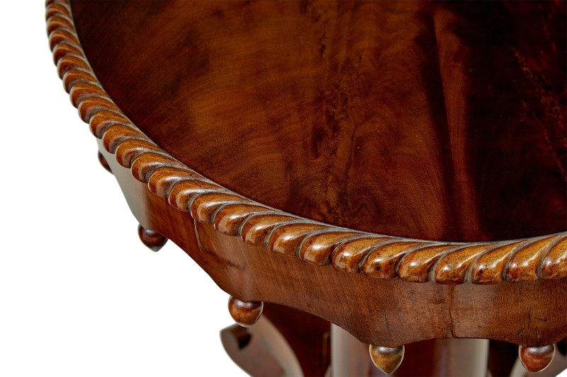 19TH CENTURY FLAME MAHOGANY OVAL SIDE TABLE gallery