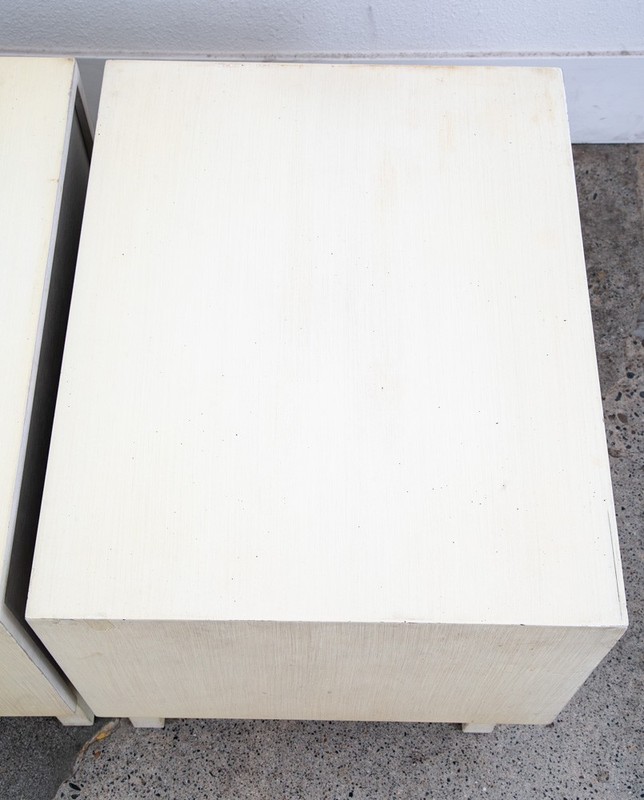 Mid Century Modern Nightstands Side Tables End White 2 Drawers Brass Clover Mcm gallery