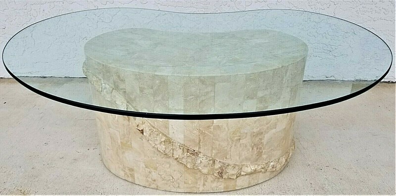 MCM MAITLAND SMITH Mactan Stone Tessellated Marble + Glass Coffee Cocktail Table gallery