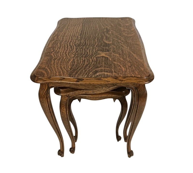 Vintage Set of 3 Stacking Nesting Tables - Louis XV Style Wood gallery