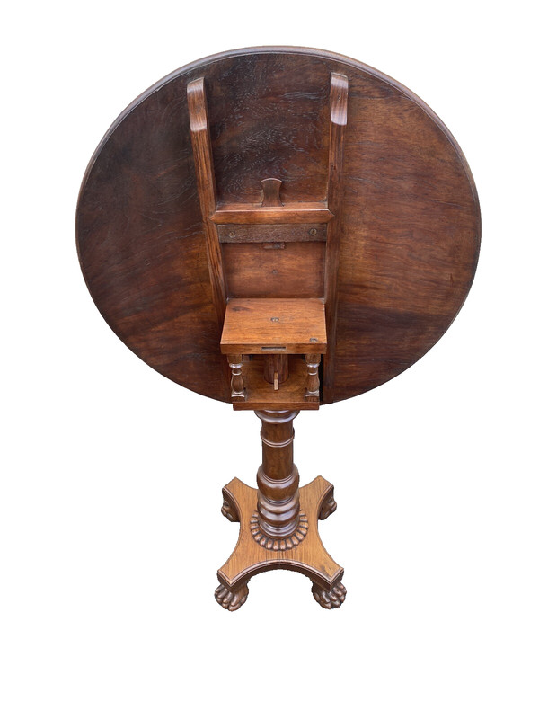 66045 Antique Victorian Inlaid Tilt Top Lamp Table Stand gallery