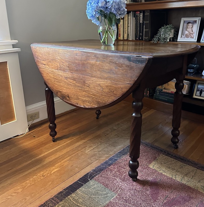Antique Victorian Solid Walnut Drop-Leaf Table, 1880–1900 gallery