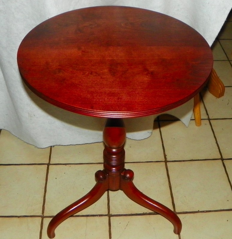 Solid Cherry 2 Board Tilt Top Parlor Table (PRT71)