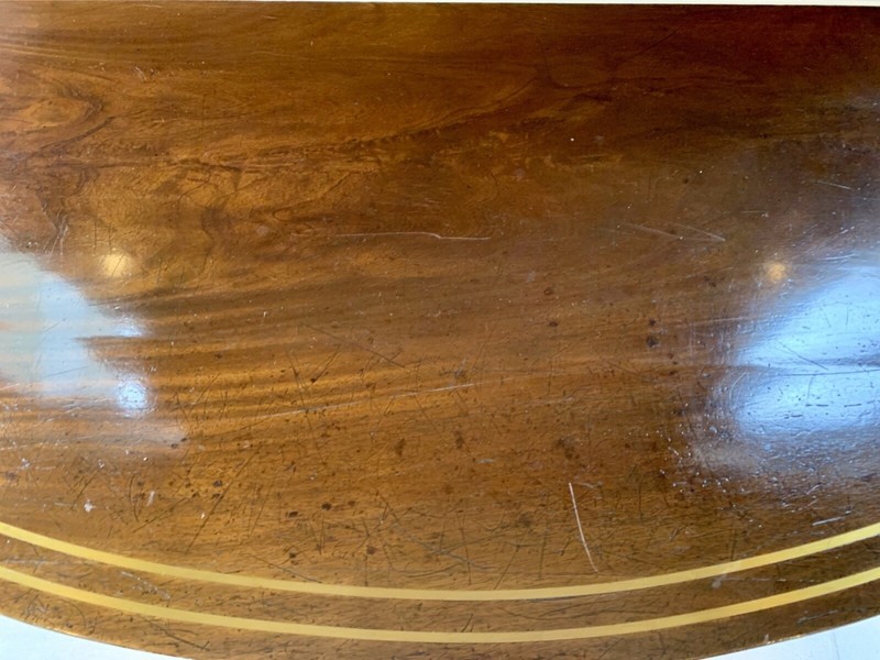 Antique Demilune Console Tables With Brass Ormolu Mounts—A Pair gallery