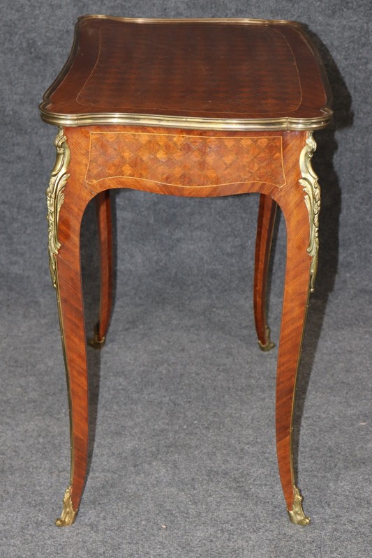 Francois Linke Style Marquetry Bronze Mounted Louis XV End Occassional Table gallery