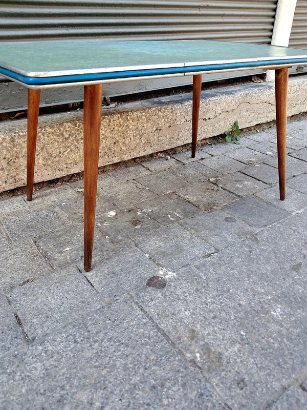 Vintage Formica Top Coffee/End Table | Blue Side Table | Planter gallery