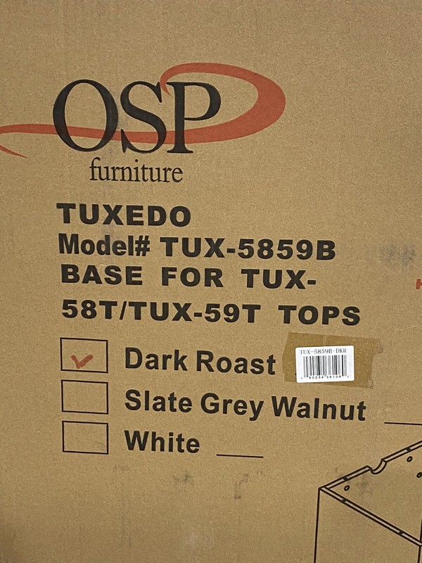 OSP Furniture TUX-5859B TUXEDO base For TUX-58T / TUX-59T Dark Roast New gallery