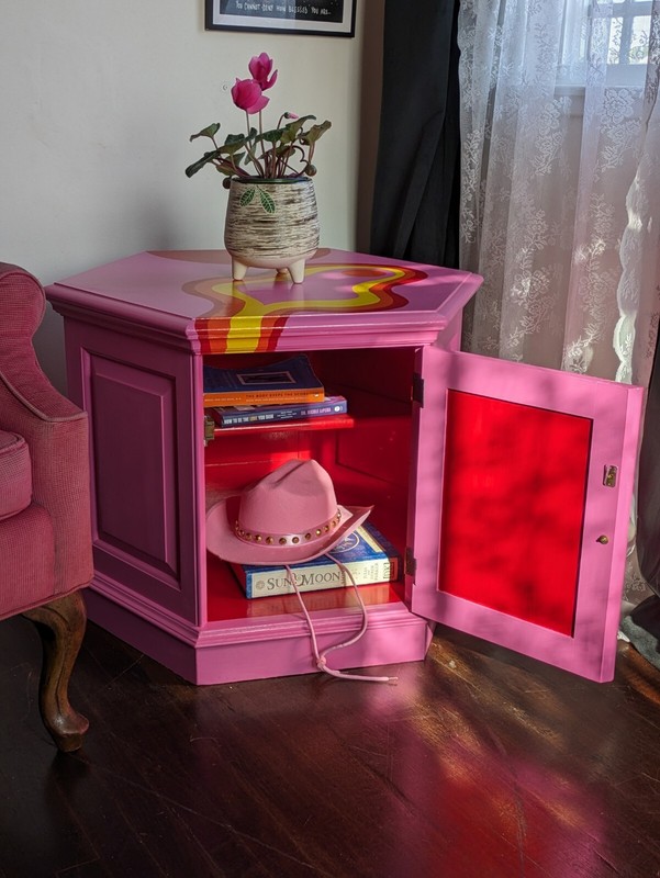 Solid Wood Side Table Pink Furniture gallery