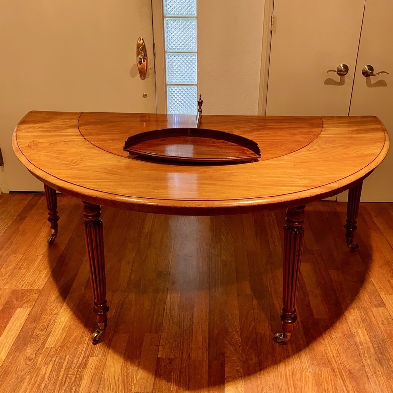 RARE 18th Century Regency Mahogany Hunt Table W/ Custom Protective Glass Top