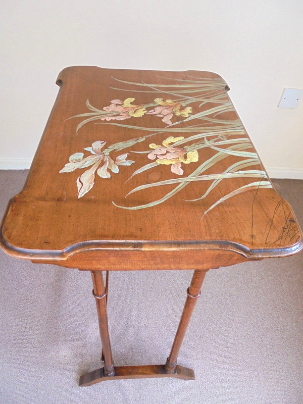 Antique French Galle Style Painted Side Table gallery