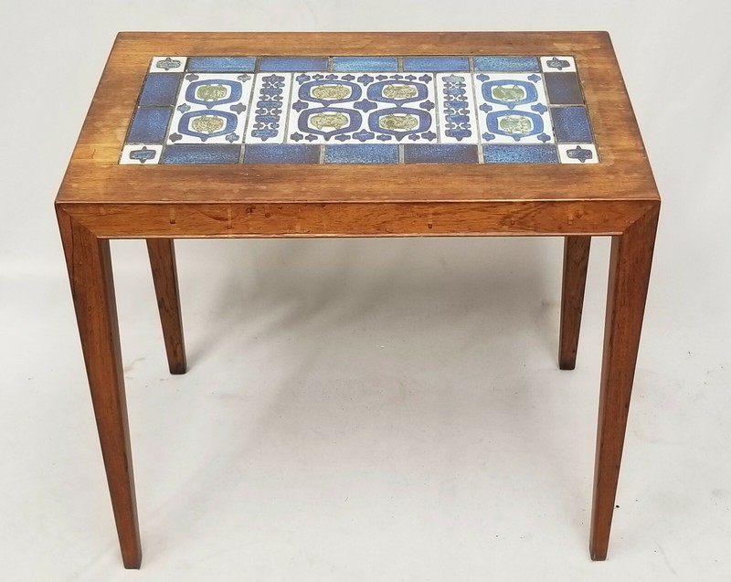 DANISH 60's SEVERIN HANSEN HASLEV ROYAL COPENHAGEN ROSEWOOD SIDE TABLE w/ TILES