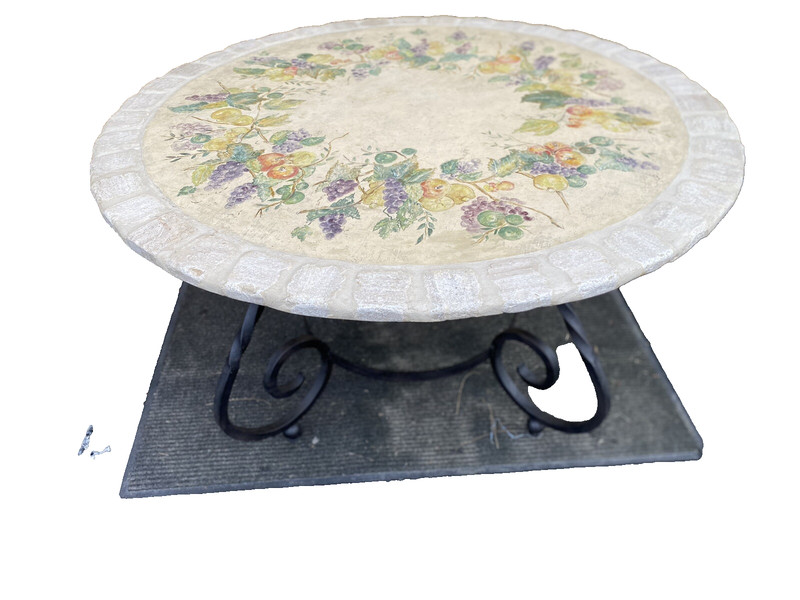 65190 Quality Decorator Cement Top Iron Table Dining Kitchen Table gallery