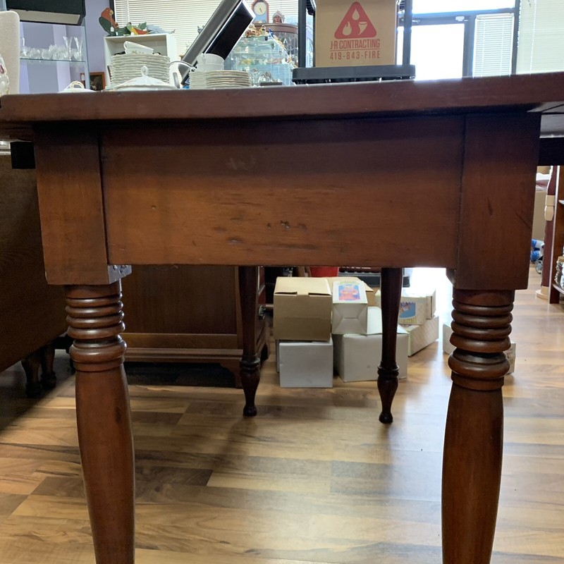 ATQ 1820s W. Virginia Hand Carved Solid Cherrywood Drop Leaf Pembroke Table 46”L gallery