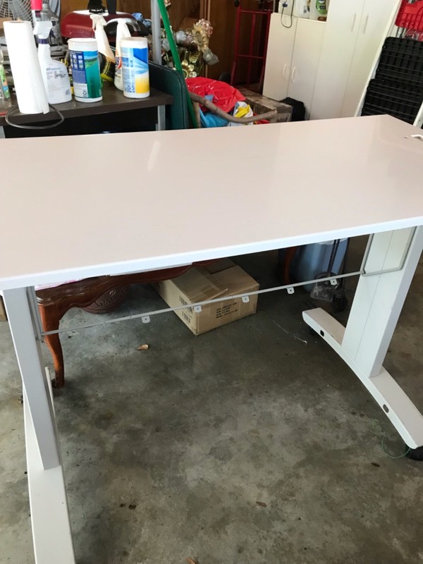 WOOD UTLITY TABLE 24" X 48 1/2" 34 INCHES HIGH WHITE WITH WHEELS AND RACK