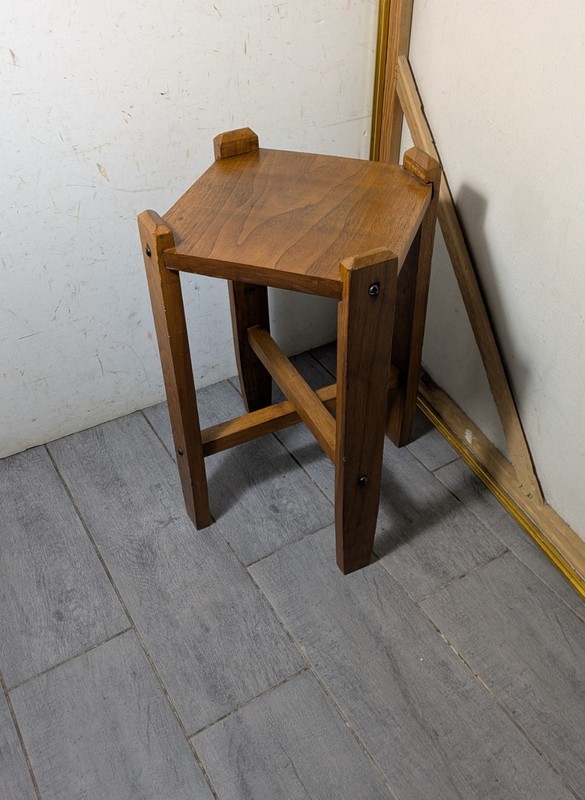 Vintage Mission Style Rustic Solid Wood Plant Stand Pedestal Small Table J75 gallery