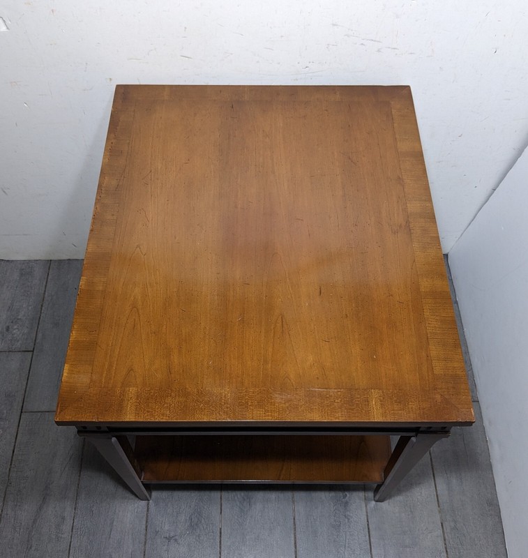 Vintage Lane 1960s Mid Century Modern Walnut Wood 2-Tier End Table A gallery