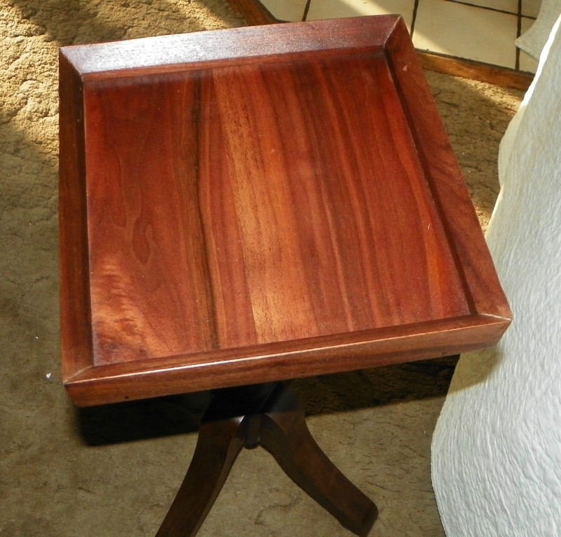 Solid Walnut Marble Top Plant Stand (PS81) gallery