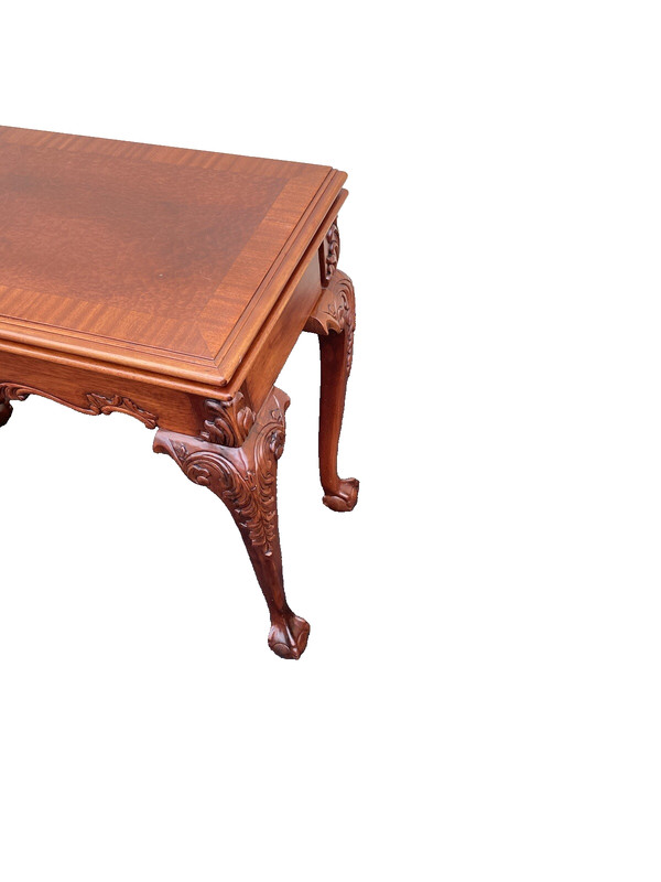 64531 Banded Mahogany Ball And Claw Foot Carved Flip Top Game ? Dining Table gallery