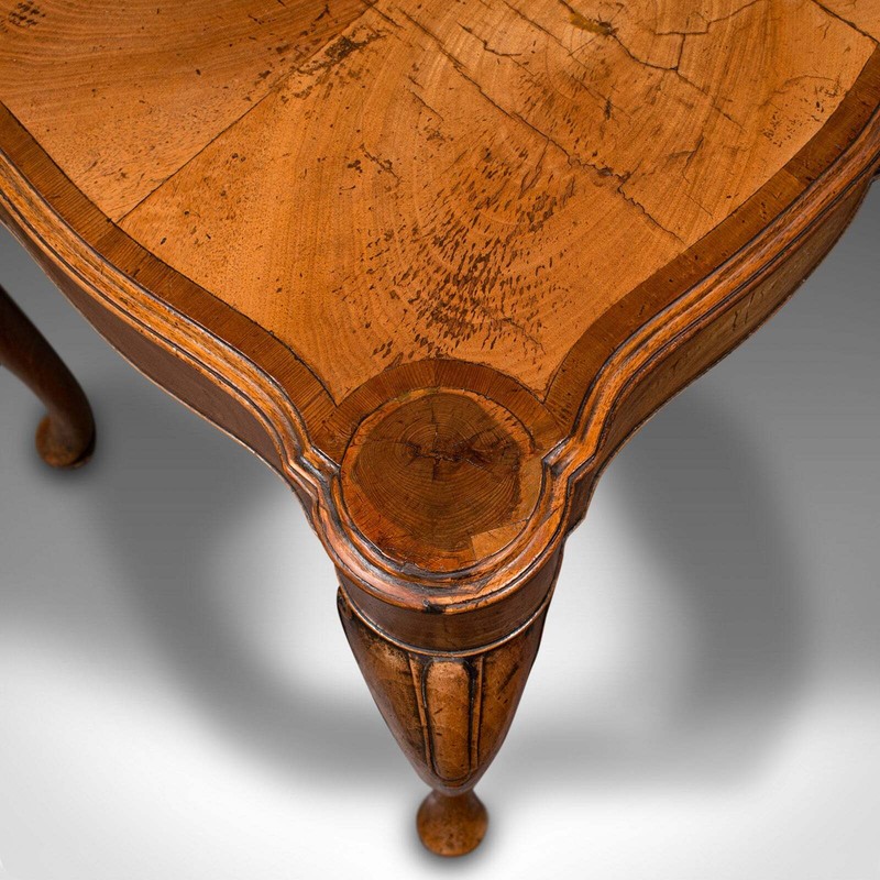 Antique Lamp Table, English Walnut, Occasional, Georgian Revival, Art Deco, 1920 gallery
