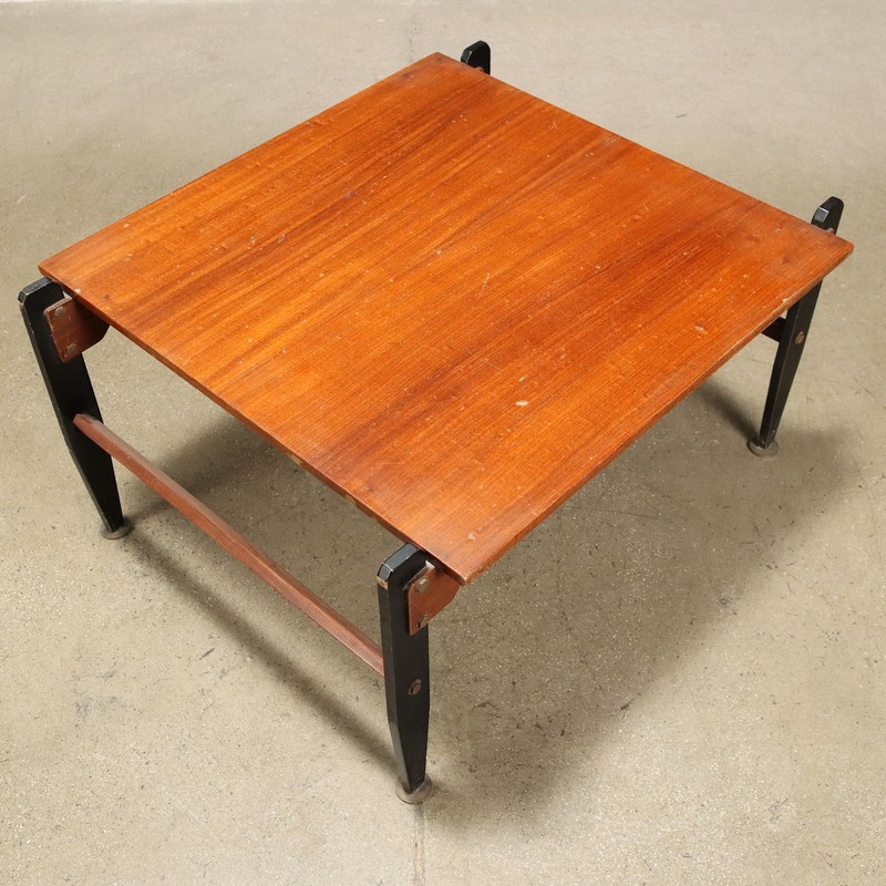 Vintage Coffee Table 1960s Solid Wood Mahogany Veneered Italy gallery