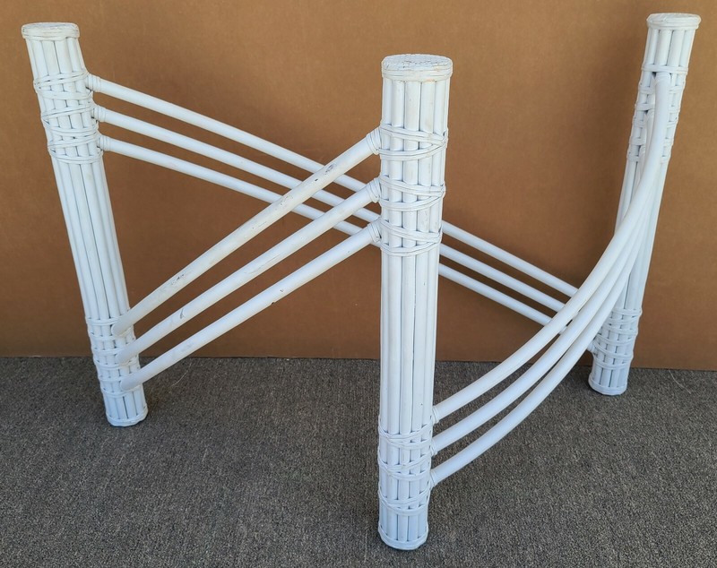 Palm Beach Regency Coastal Faux Bamboo Rattan Dining Console Table Base gallery