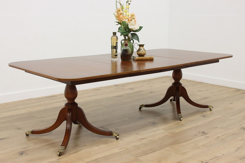 Georgian Vintage Mahogany Dining Table, 2 Leaves, Paw Feet #53057