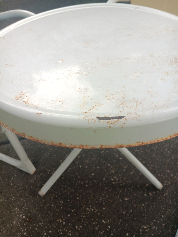Child Size Vtg MCM style 4 pc Table & Chairs Set Patio Metal Pick Up Orlando Fl gallery