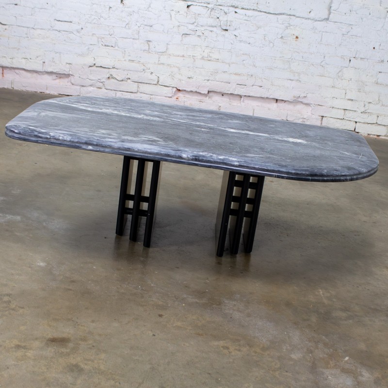 Scandinavian Post Modern Coffee Table Marble Top Bendixen Designs Made Denmark