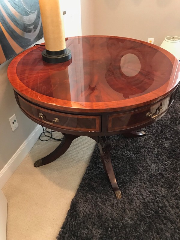 Center Round Table With Three Drawers