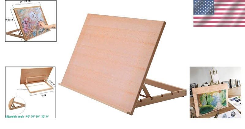 Drawing Easel Beech Wood Large 29.5x19.7 Inches Adjustable Angles Art Board gallery