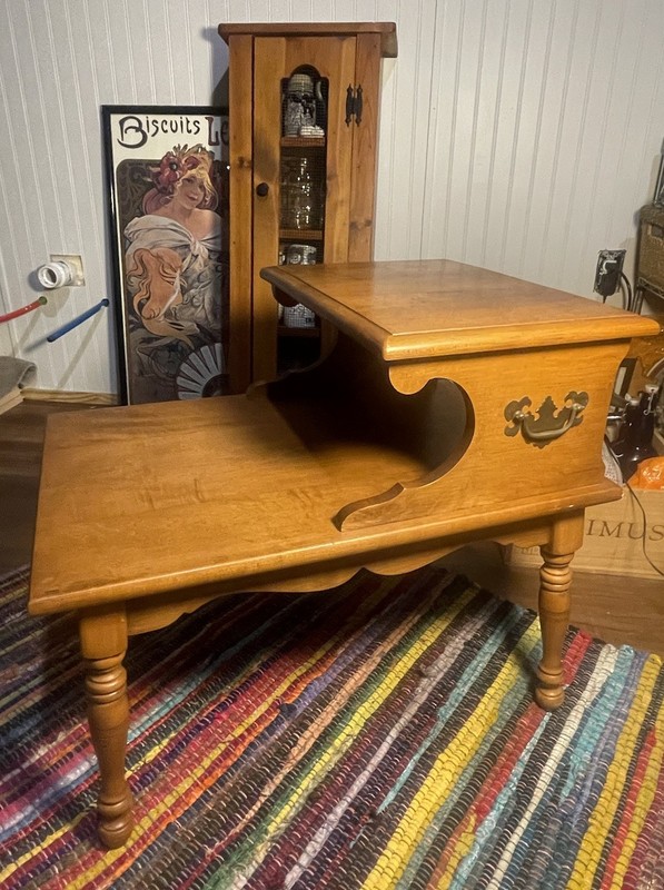 Heywood Wakefield Maple End Tables 2 Tier Mid Century Vintage Furniture gallery