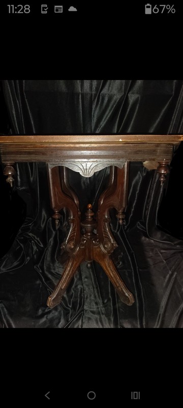Antique Victorian Eastlake Walnut Parlor Table 1880s